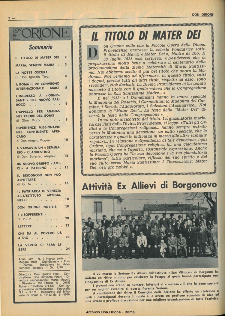 Don Orione, 65, 07, 01-05-1970, pagina 2