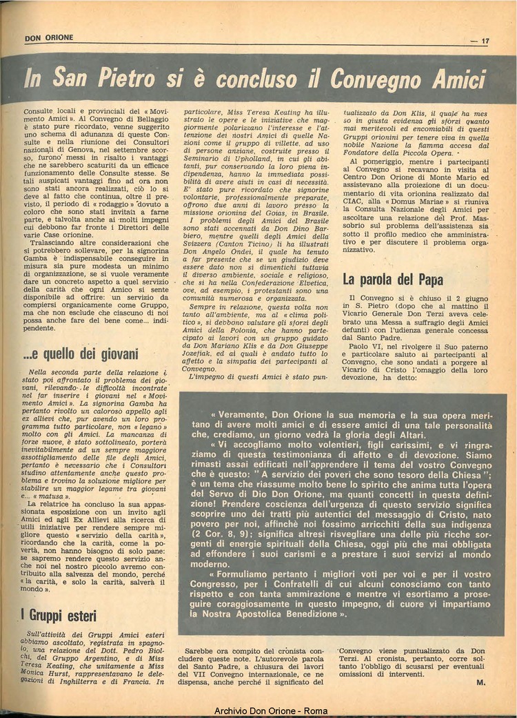 Don Orione, 65, 08, 15-06-1970, pagina 17