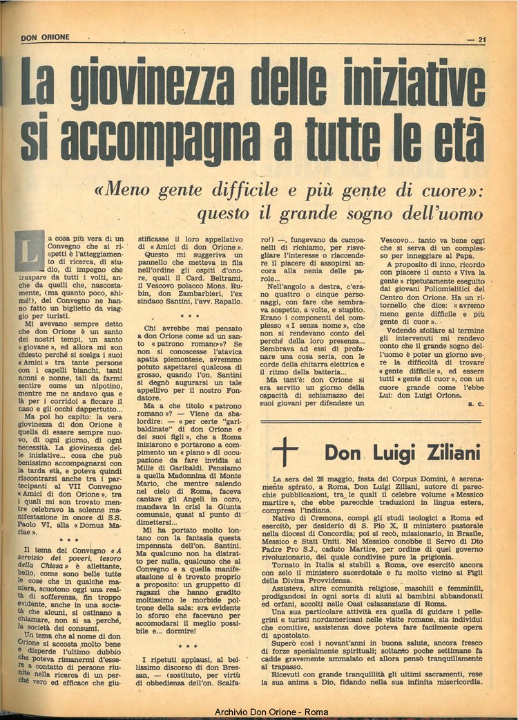 Don Orione, 65, 08, 15-06-1970, pagina 21