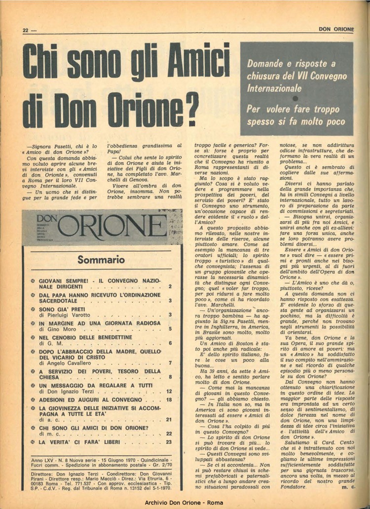 Don Orione, 65, 08, 15-06-1970, pagina 22