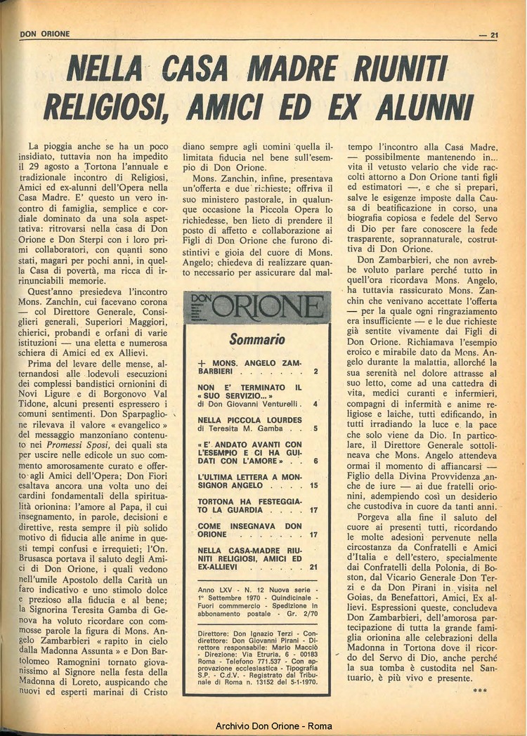 Don Orione, 65, 12, 01-09-1970, pagina 21