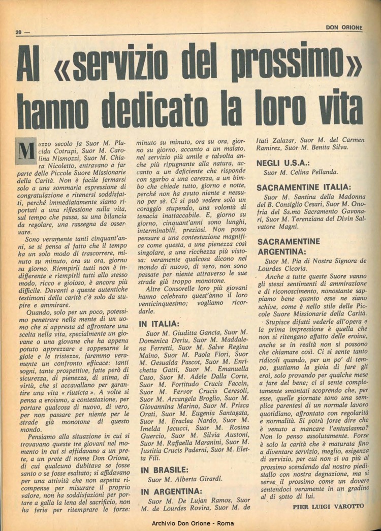 Don Orione, 65, 15, 01-11-1970, pagina 20