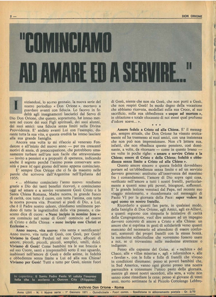 Don Orione, 66, 01, 01-01-1971, pagina 2