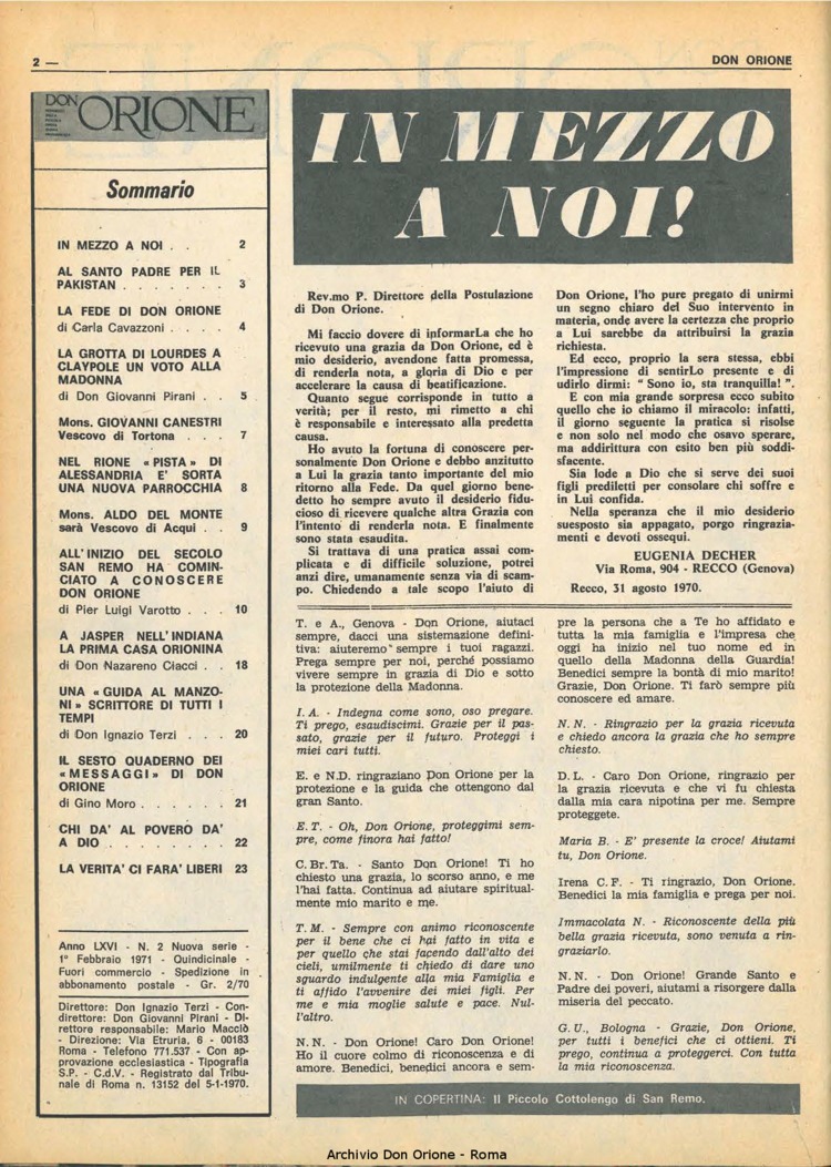 Don Orione, 66, 02, 01-02-1971, pagina 2