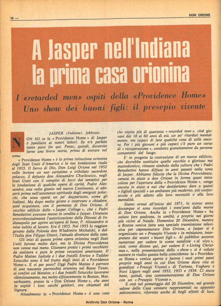 Don Orione, 66, 02, 01-02-1971, pagina 18
