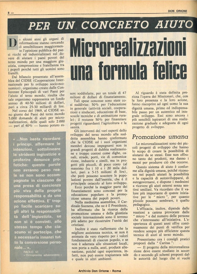 Don Orione, 66, 10, 01-07-1971, pagina 8