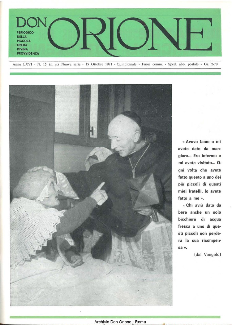 Don Orione, 66, 15, 15-10-1971, pagina 1