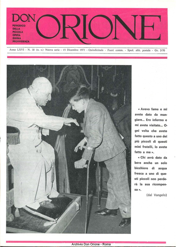 Don Orione, 66, 18, 15-12-1971, pagina 1
