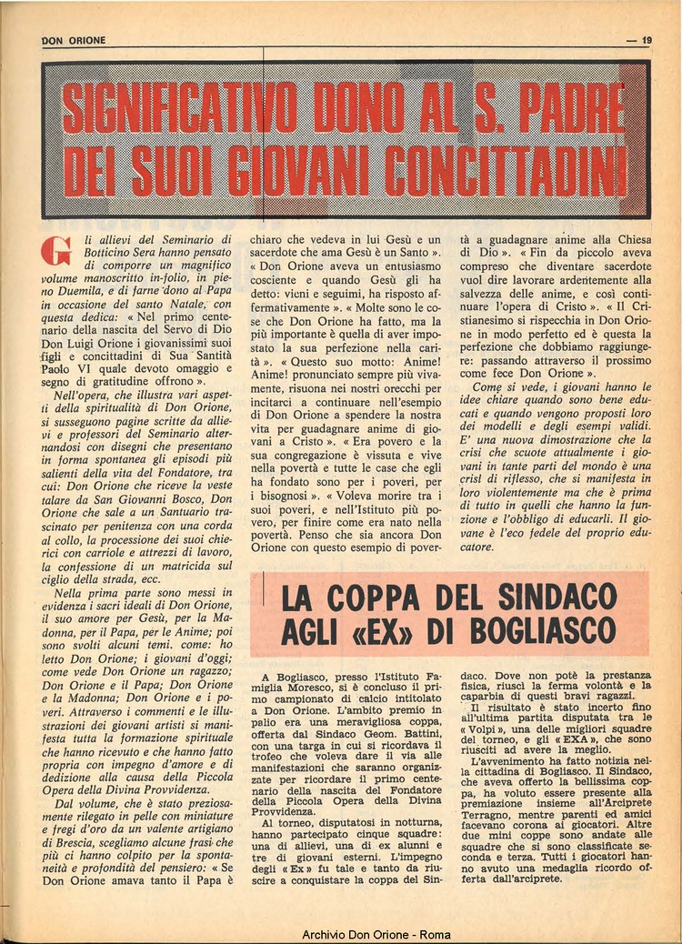 Don Orione, 67, 01, 01-01-1972, pagina 19