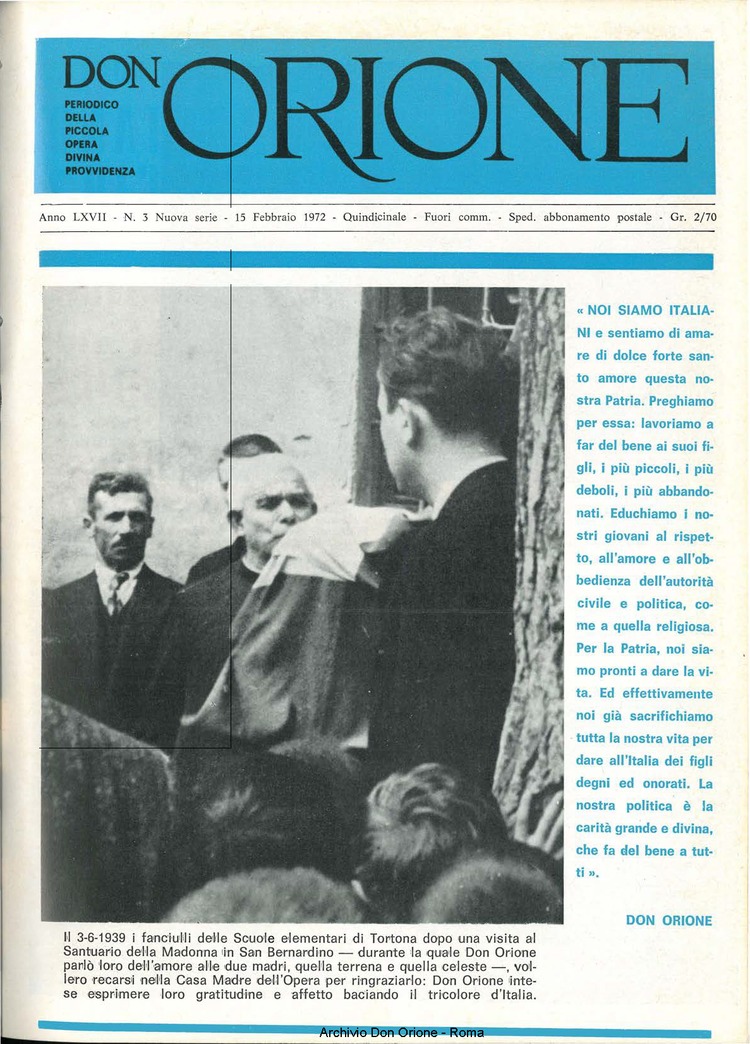 Don Orione, 67, 03, 15-02-1972, pagina 1