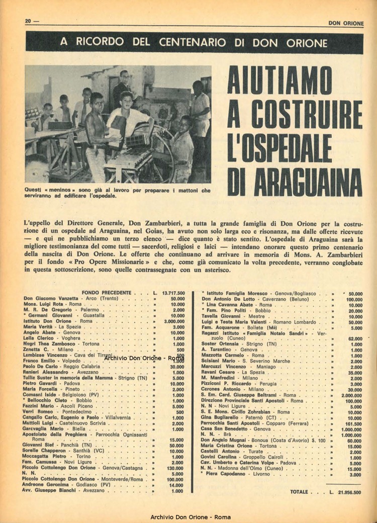 Don Orione, 67, 04, 01-03-1972, pagina 20