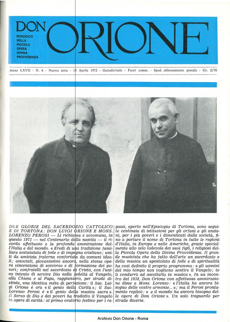 Don Orione, 67, 06, 15-04-1972, pagina 1