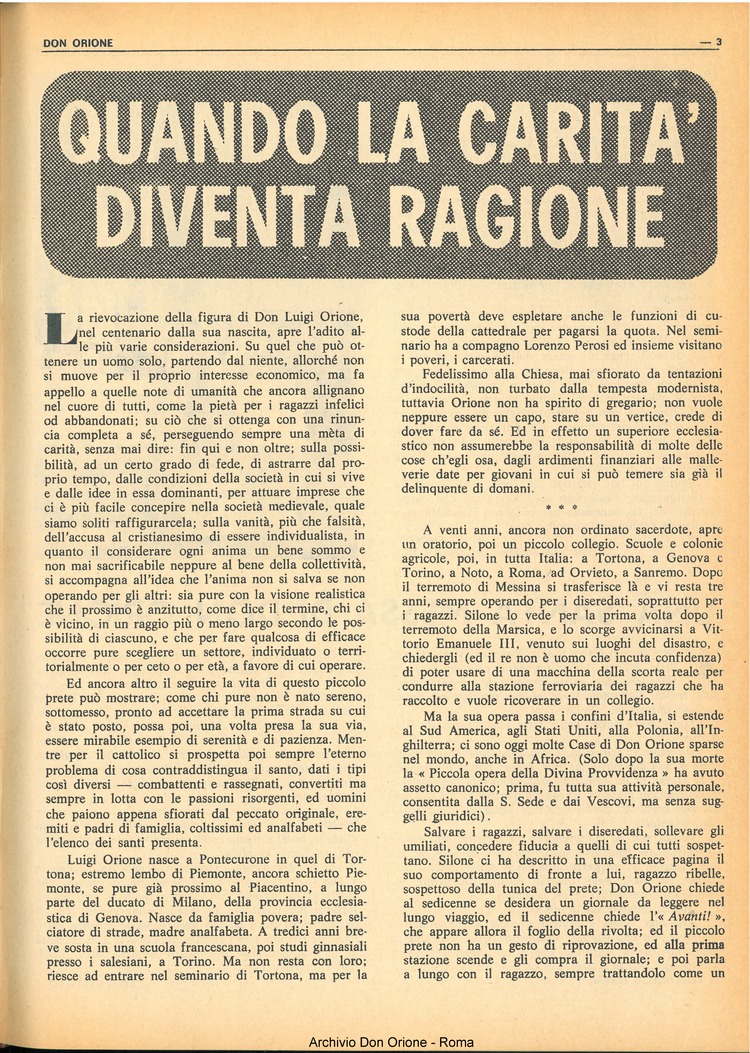 Don Orione, 67, 07, 01-05-1972, pagina 3