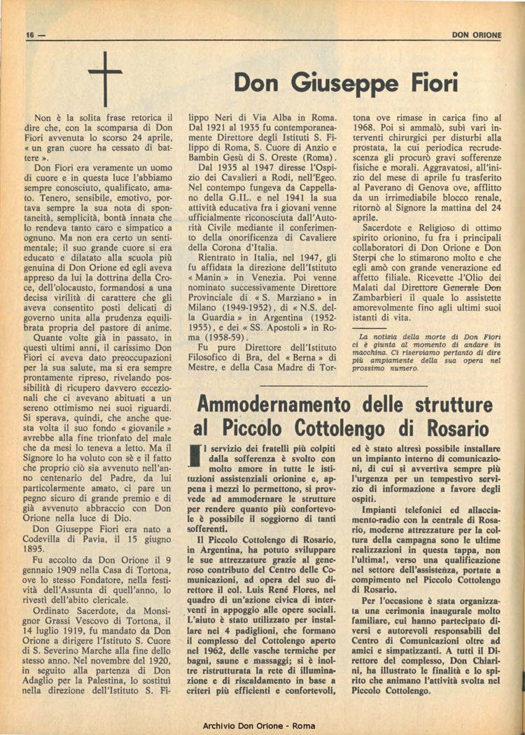 Don Orione, 67, 07, 01-05-1972, pagina 16