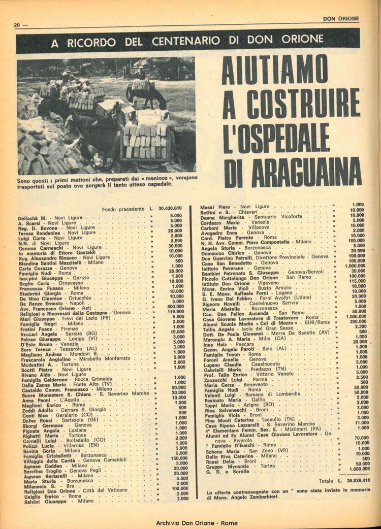 Don Orione, 67, 07, 01-05-1972, pagina 20