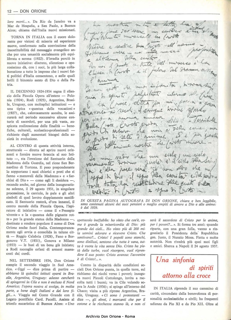 Don Orione, 67, 09, 15-06-1972, pagina 12