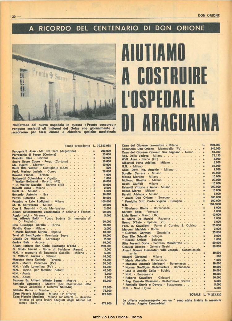 Don Orione, 67, 14, 01-10-1972, pagina 20