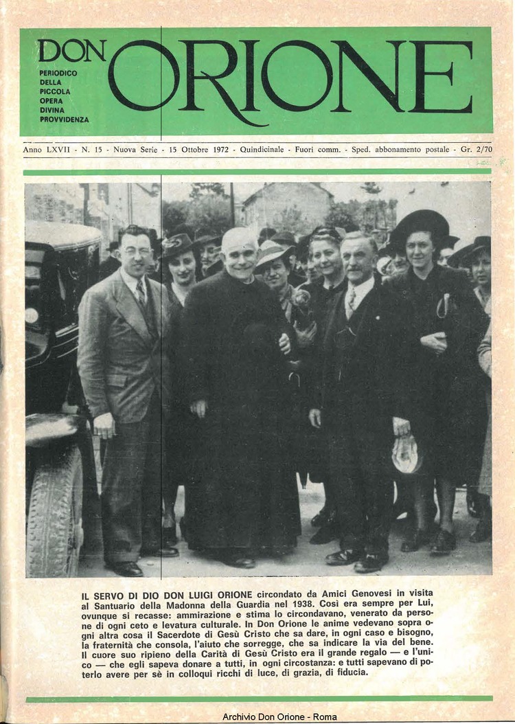 Don Orione, 67, 15, 15-10-1972, pagina 1