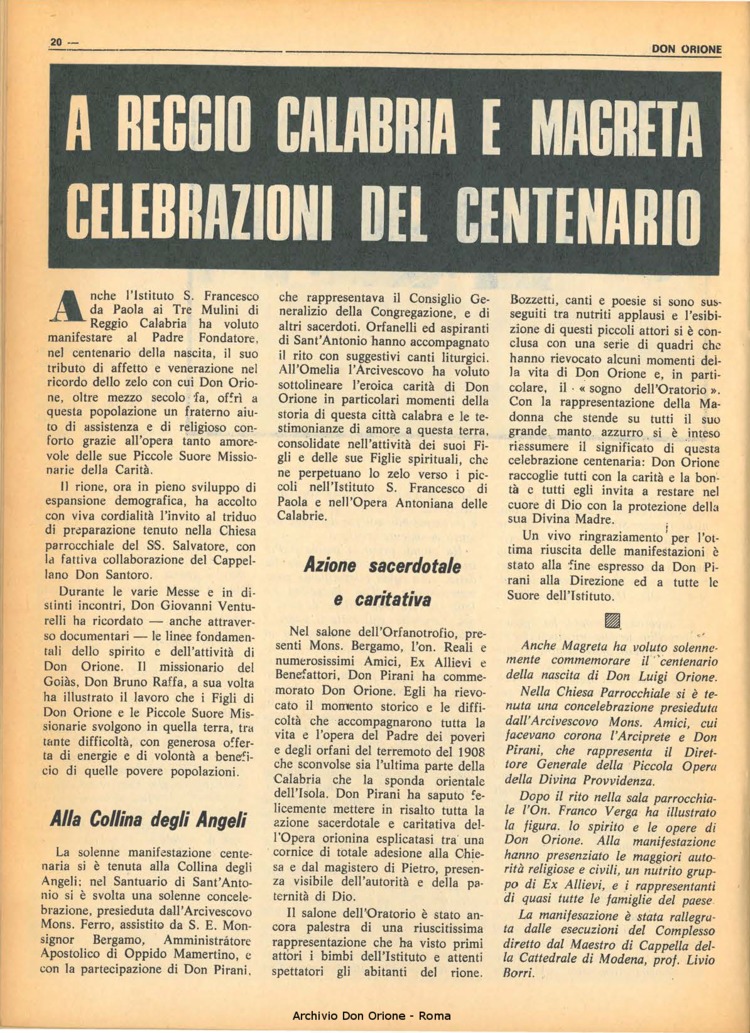 Don Orione, 68, 01, 01-01-1973, pagina 20