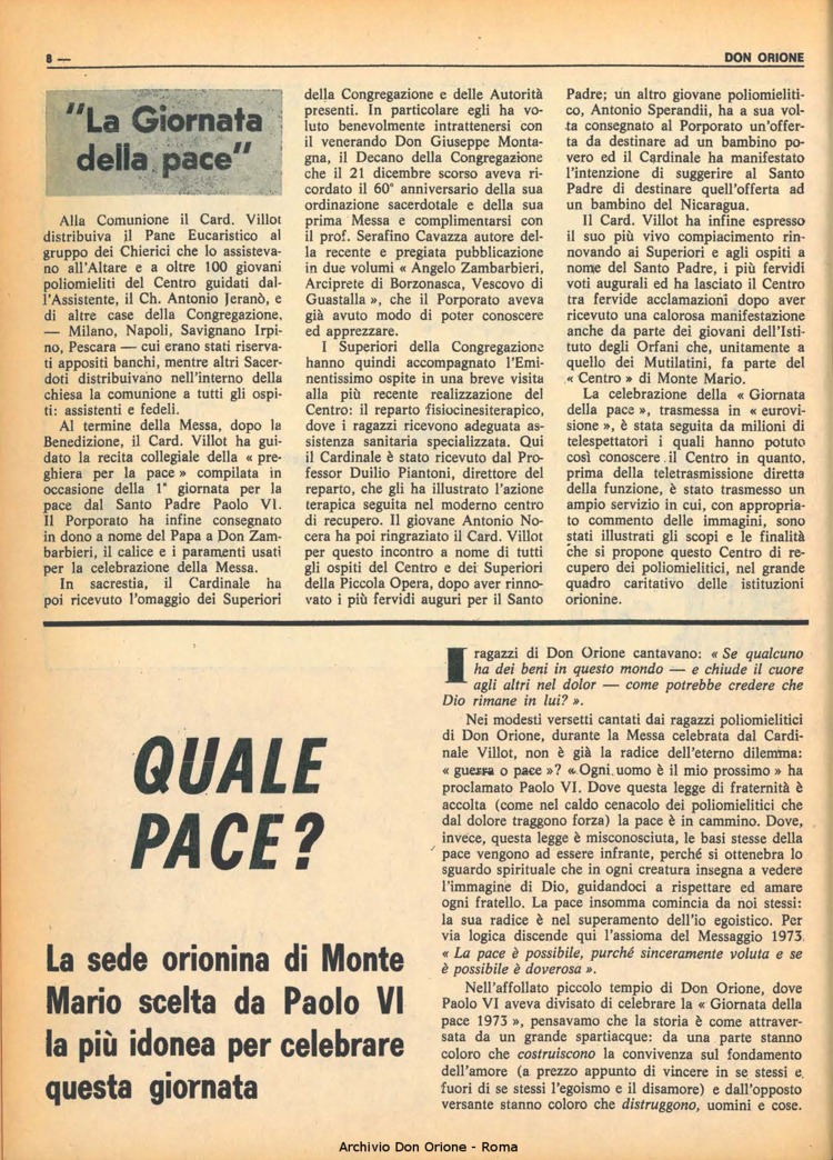 Don Orione, 68, 02, 01-02-1973, pagina 8