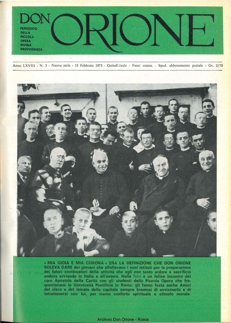 Don Orione, 68, 03, 15-02-1973, pagina 1