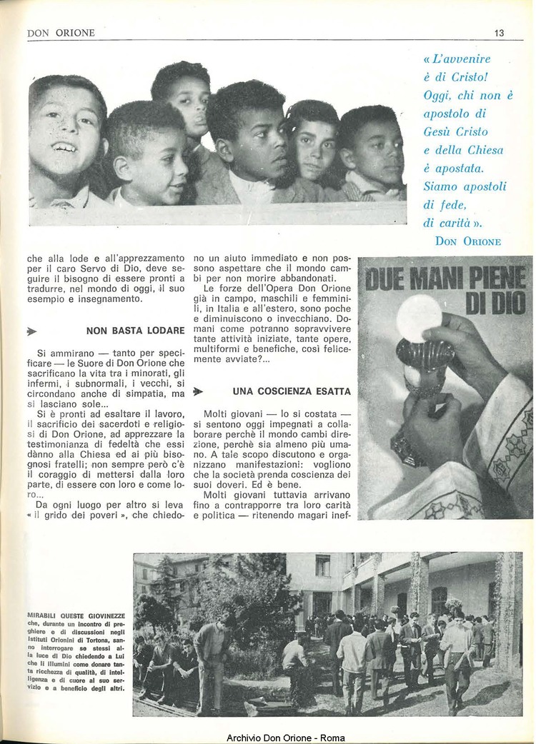 Don Orione, 68, 03, 15-02-1973, pagina 13