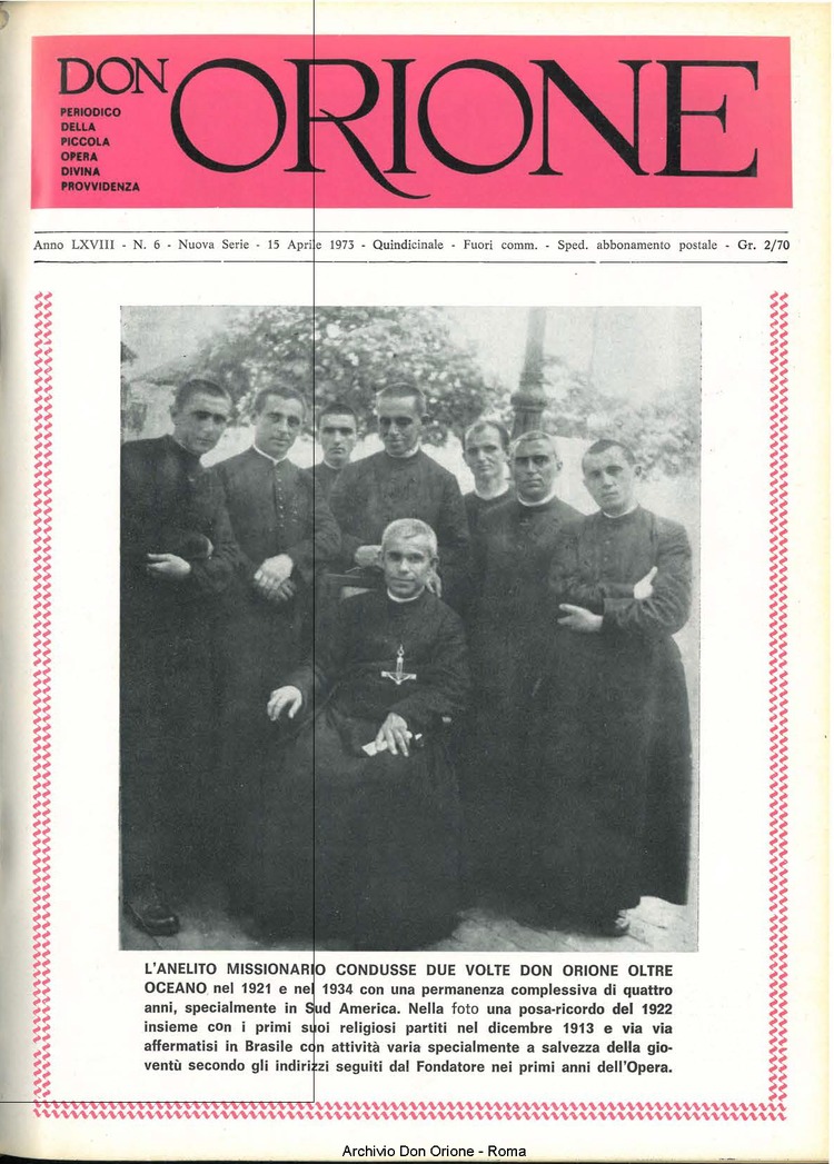 Don Orione, 68, 06, 15-04-1973, pagina 1
