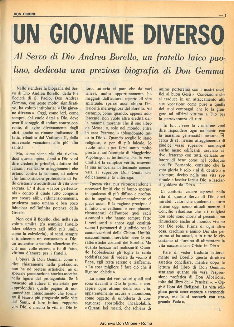 Don Orione, 68, 07, 01-05-1973, pagina 5