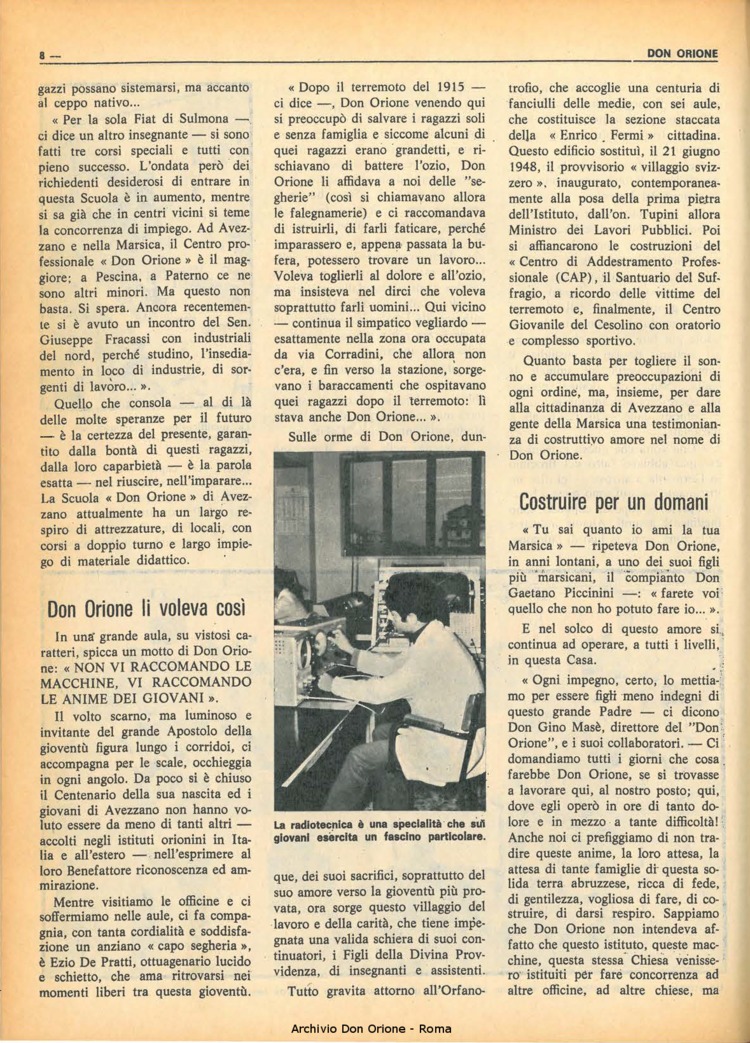 Don Orione, 68, 07, 01-05-1973, pagina 8