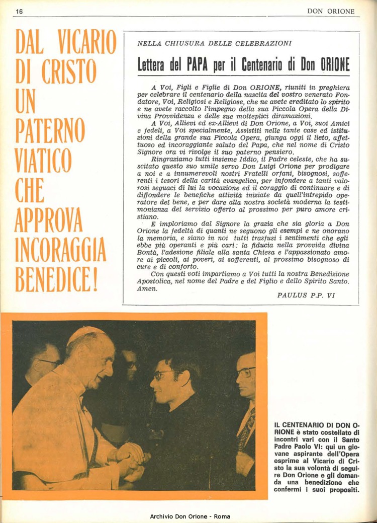 Don Orione, 68, 09, 15-06-1973, pagina 16