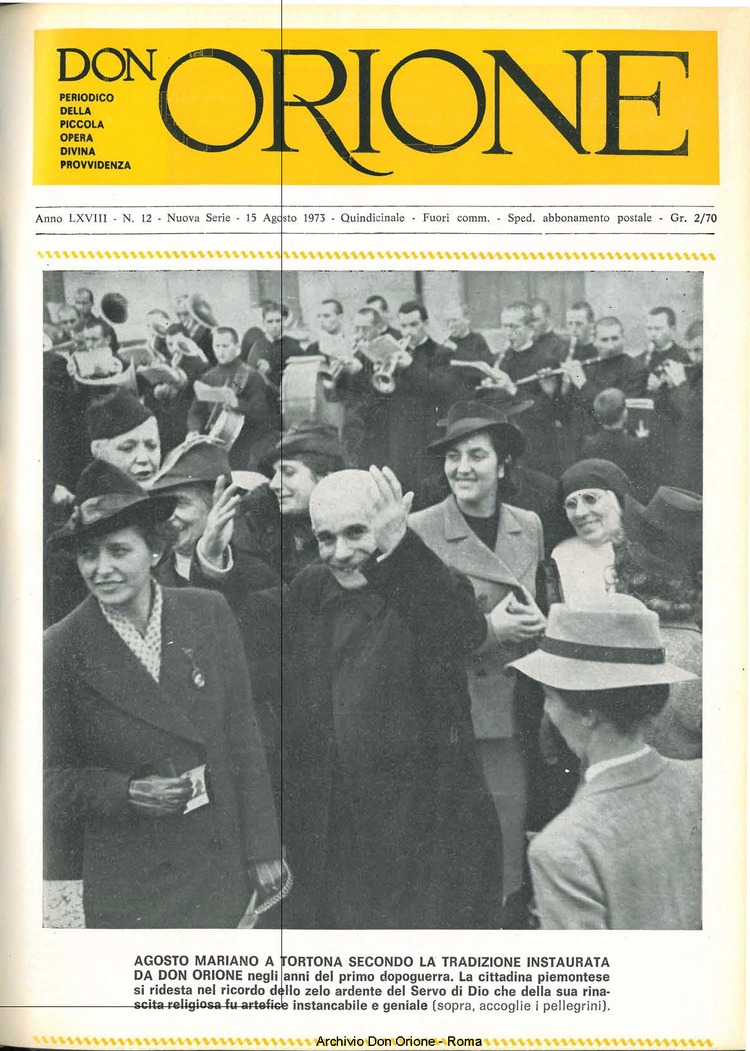 Don Orione, 68, 12, 15-08-1973, pagina 1