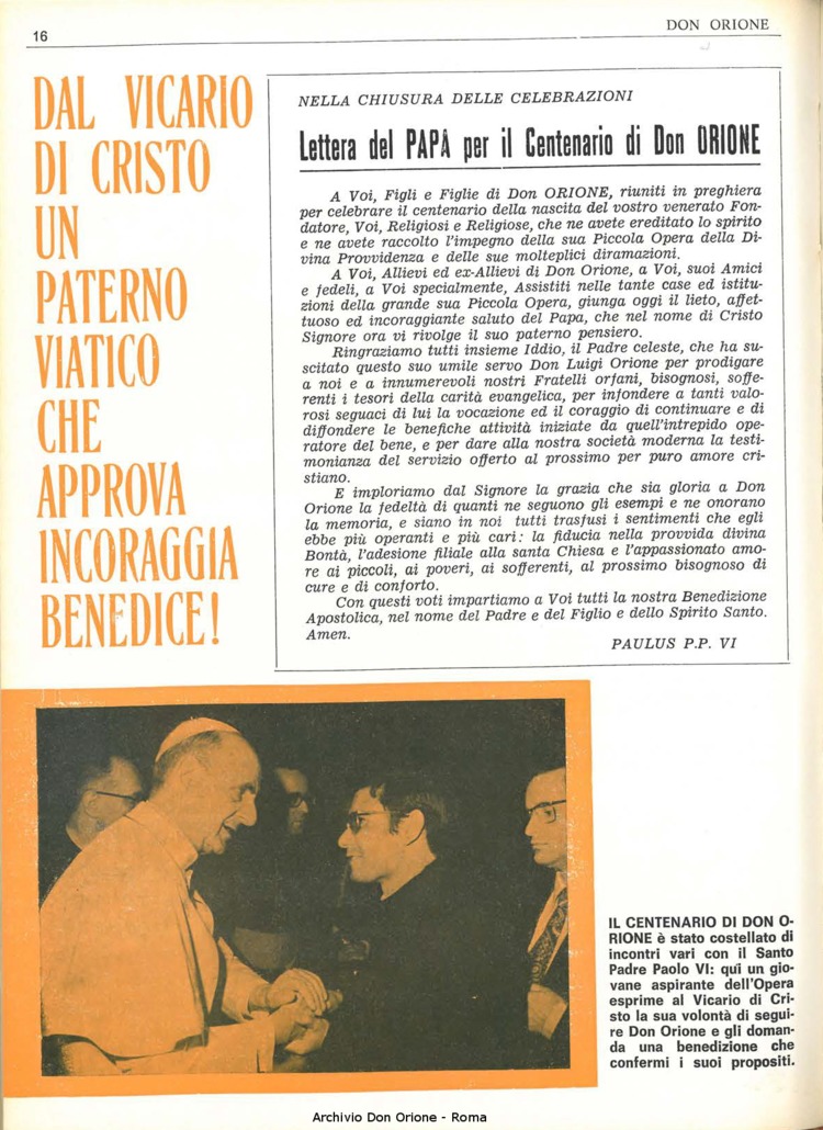 Don Orione, 68, 12, 15-08-1973, pagina 16
