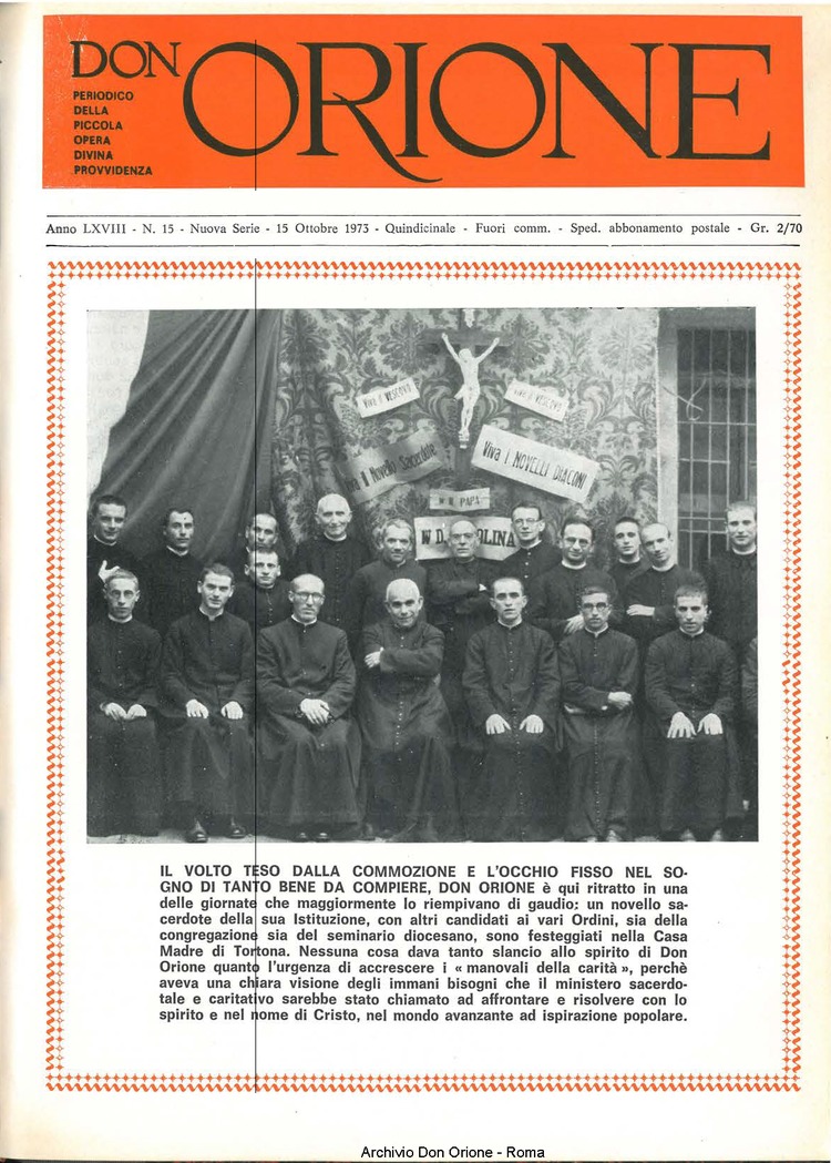 Don Orione, 68, 15, 15-10-1973, pagina 1