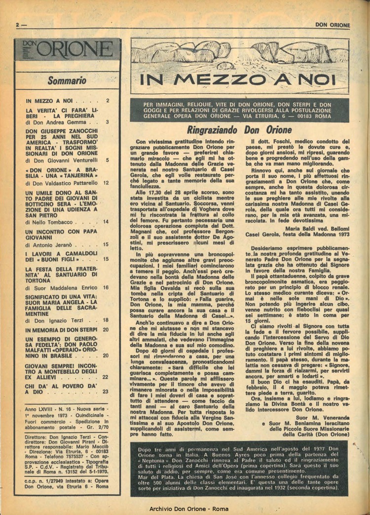 Don Orione, 68, 16, 01-11-1973, pagina 2