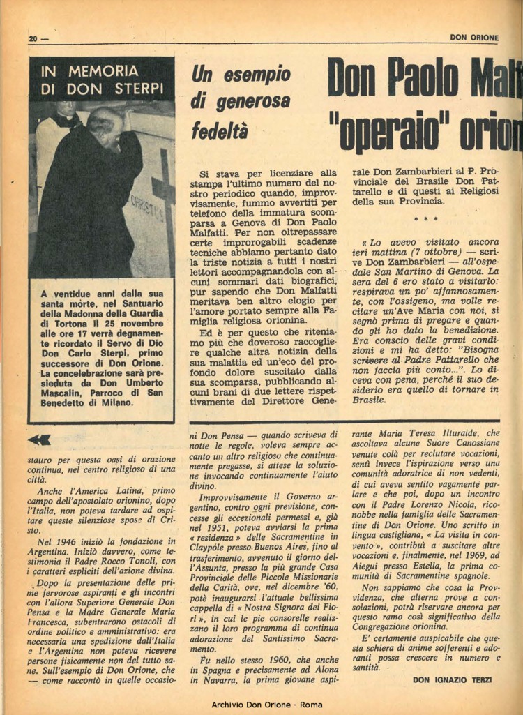 Don Orione, 68, 16, 01-11-1973, pagina 20