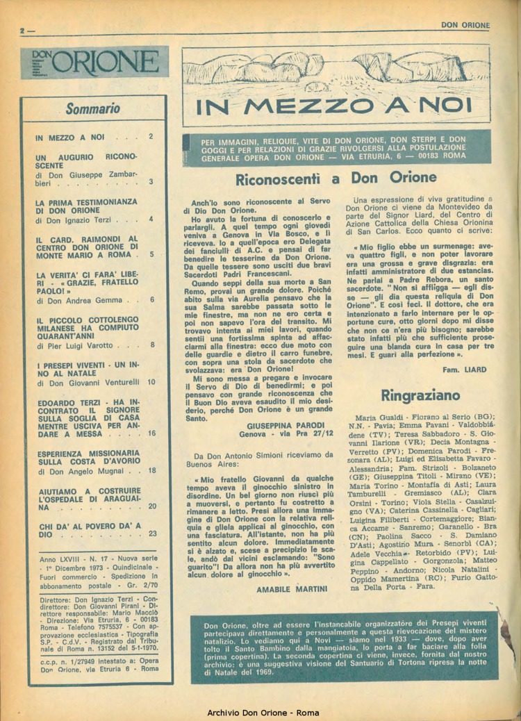 Don Orione, 68, 17, 01-12-1973, pagina 2