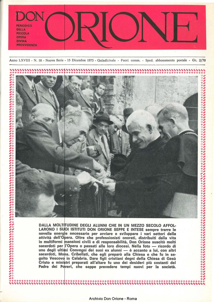 Don Orione, 68, 18, 15-12-1973, pagina 1