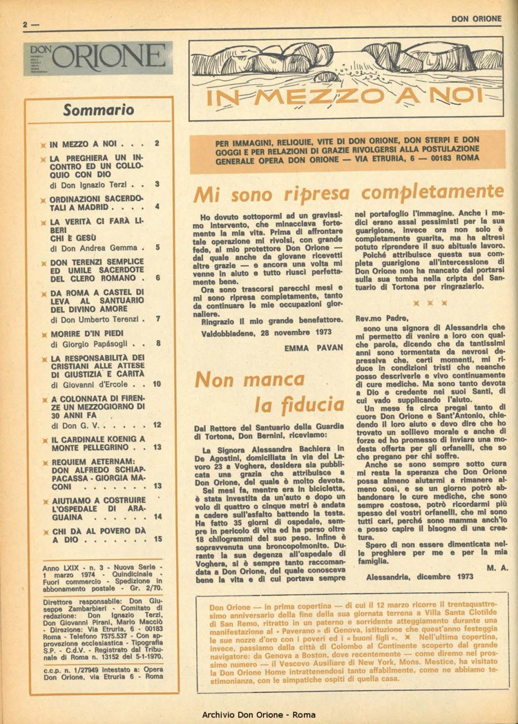Don Orione, 69, 03, 01-03-1974, pagina 2