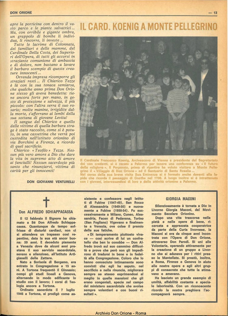 Don Orione, 69, 03, 01-03-1974, pagina 13