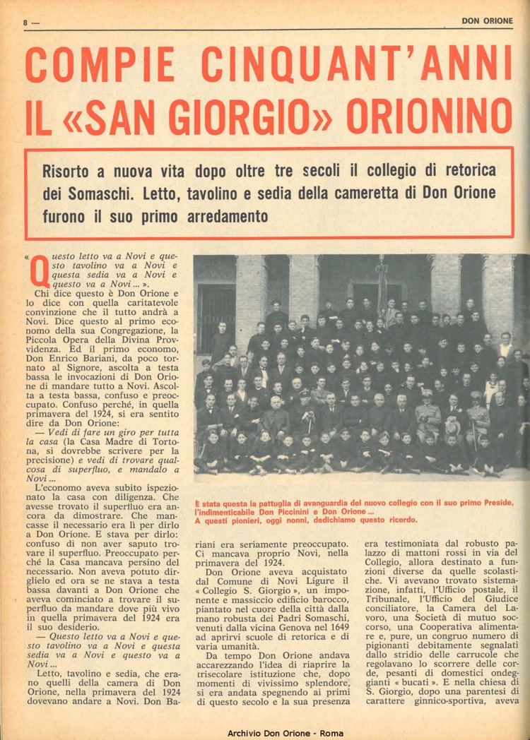 Don Orione, 69, 07, 01-05-1974, pagina 8
