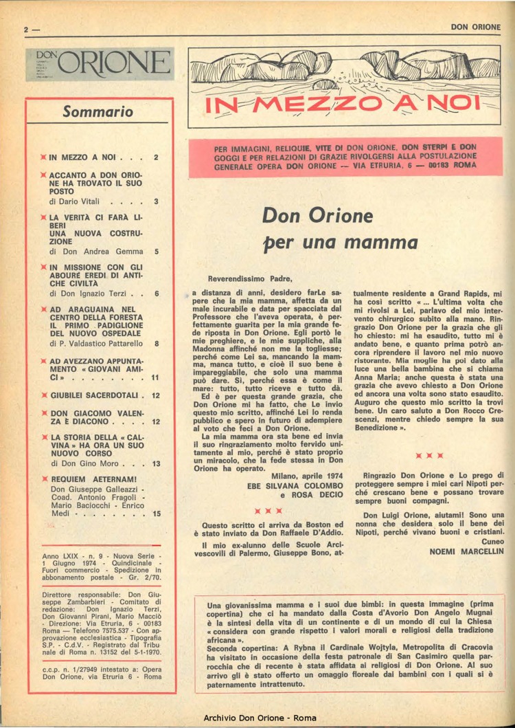 Don Orione, 69, 09, 01-06-1974, pagina 2