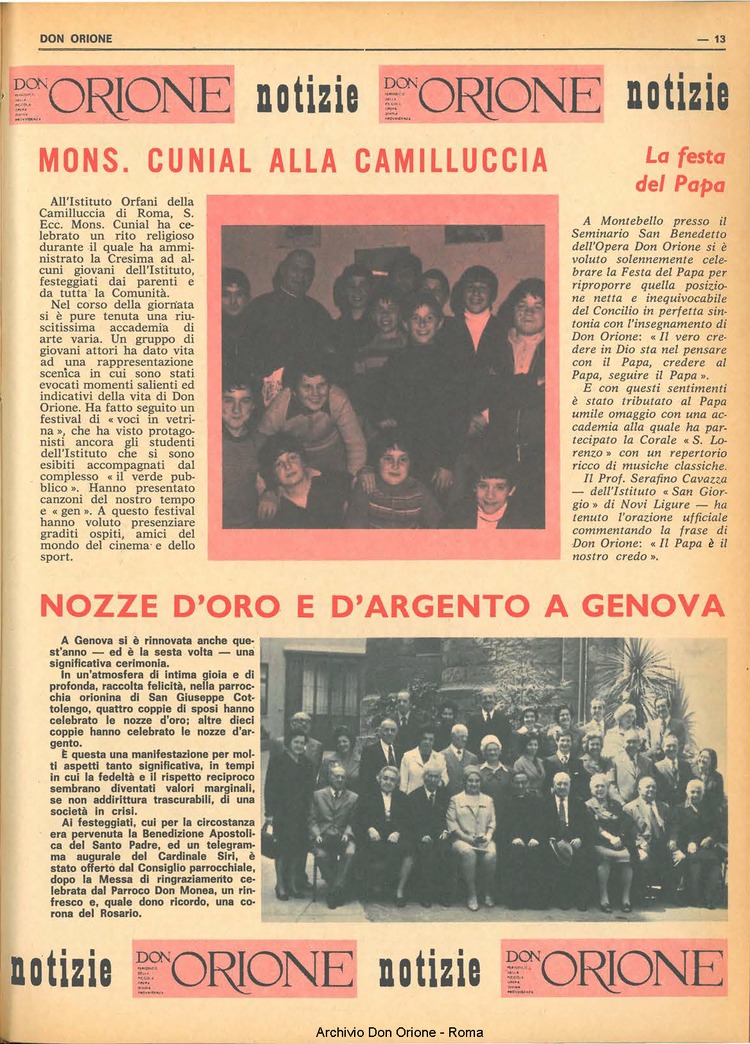 Don Orione, 69, 11, 01-07-1974, pagina 13