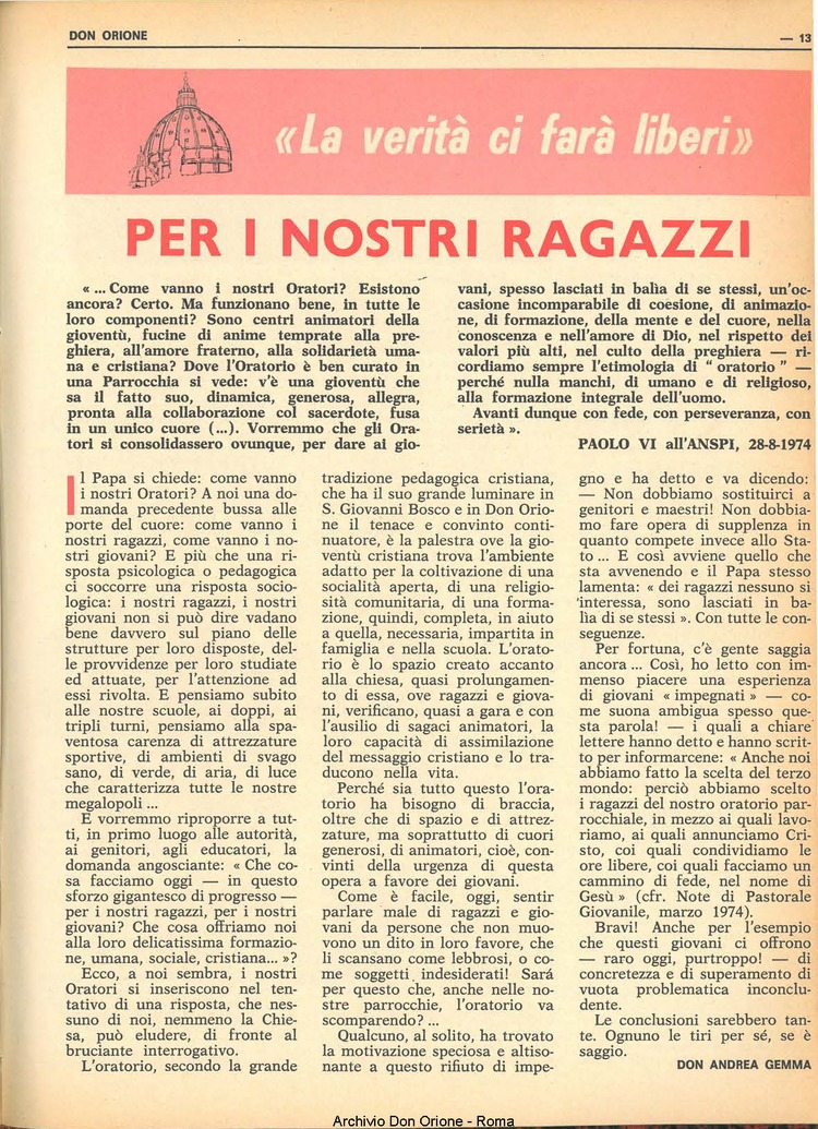 Don Orione, 69, 13, 01-09-1974, pagina 13