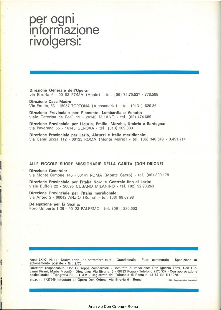 Don Orione, 69, 13, 01-09-1974, pagina 18