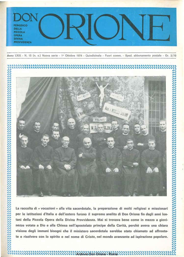 Don Orione, 69, 15, 01-10-1974, pagina 1
