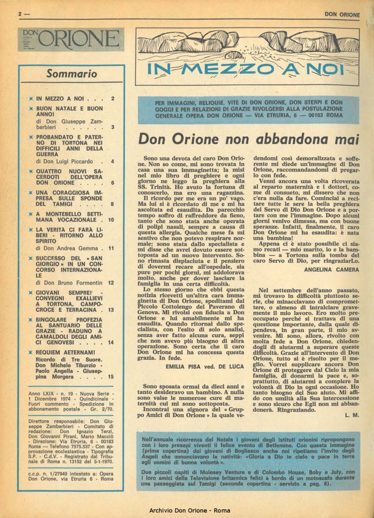 Don Orione, 69, 19, 01-12-1974, pagina 2