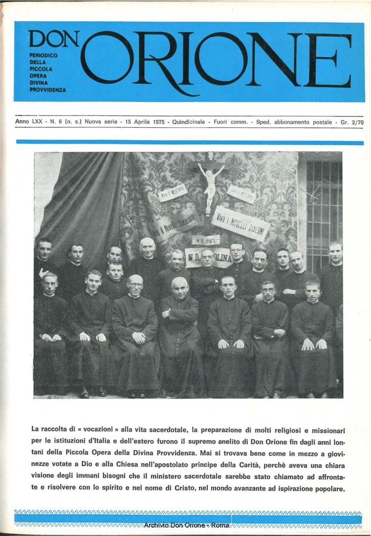 Don Orione, 70, 06, 15-04-1975, pagina 1
