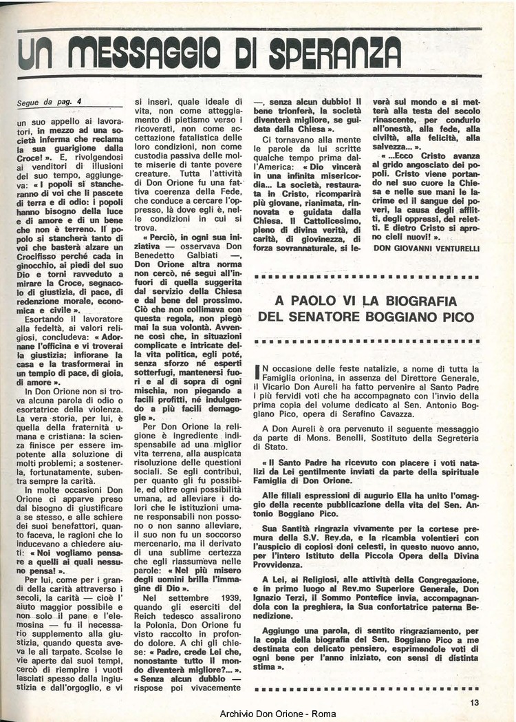 Don Orione, 71, 04, 15-03-1976, pagina 13