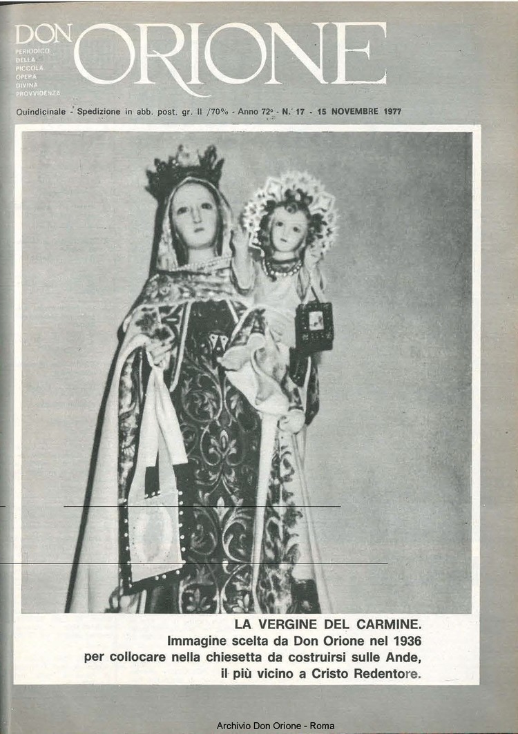 Don Orione, 72, 17, 15-11-1977, pagina 1