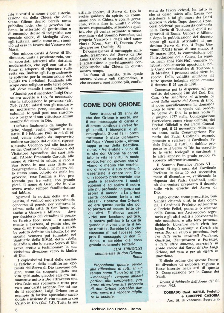 Don Orione, 73, 11, 01-06-1978, pagina 6